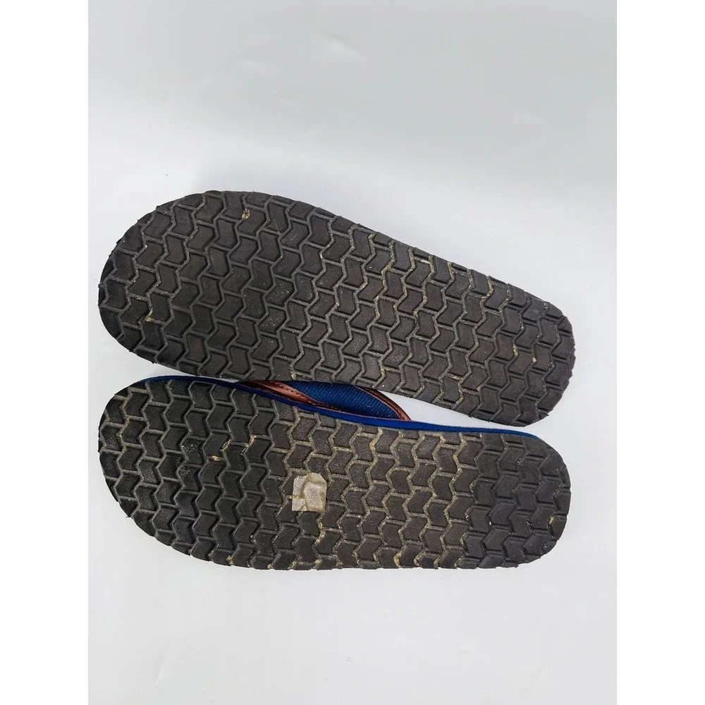 Polo Ralph Lauren Leather Flip Flops Sullivan Men 11 Sandals Newport Navy Brown